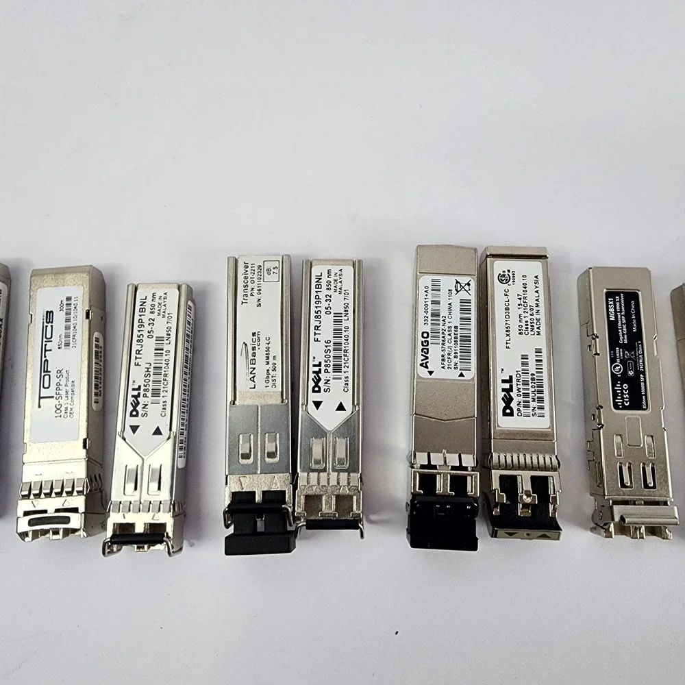 Lot of 18 various SFP fiber transciever modules
